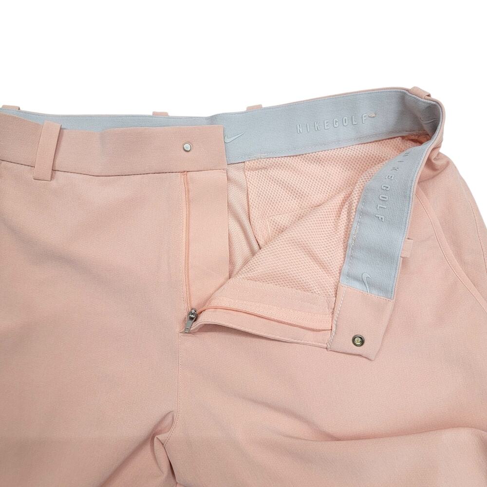 Nike Golf Shorts Mens 32 Pink Peach Dri-Fit Flat Front V-Notch Chino Active - Picture 3 of 10